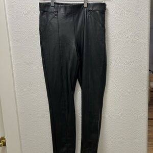 Zara Black Leather-Style Trousers